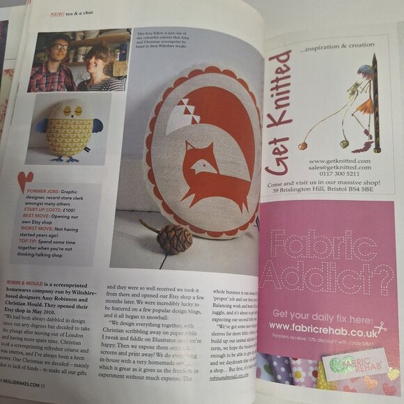 Mollie Makes Issue 10 Handmade UK Craft Magazine 2012 Sweet Home Ribbon - Picture 8 of 11